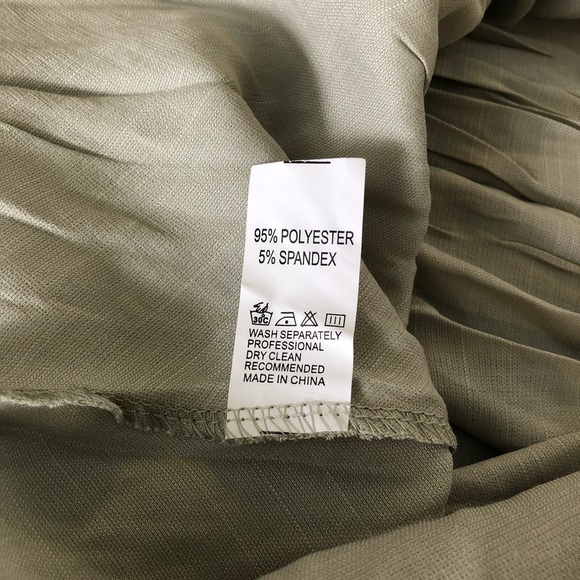 Sage Boho Tie Front Blouse One Large Left - Picture 3 of 5